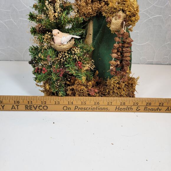 VINTAGE Folk Santa Claus 12" Green Holiday‎ Christmas Rustic Decoration Figure - Picture 3 of 14